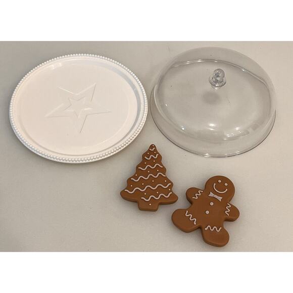 American Girl Cookies For Santa Dome Platter Doll Size Christmas Gingerbread New - Picture 8 of 9